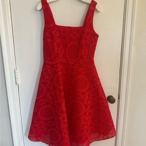 Elegant Red Lace Dress